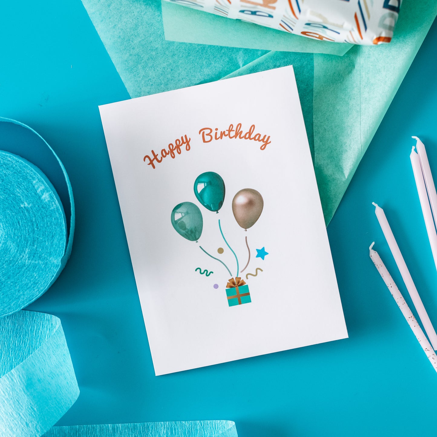 Birthday Balloons and Gifts Popup Card