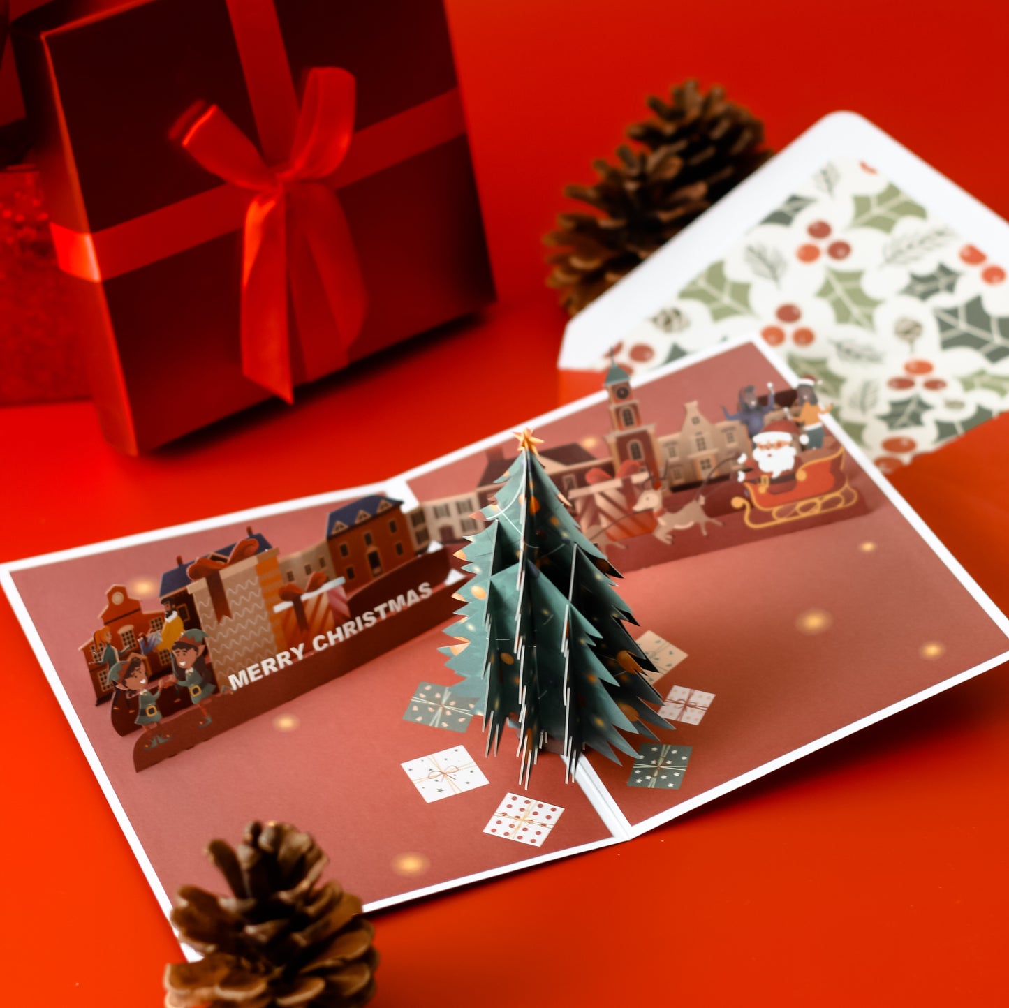 3D Pop-up card Christmas Fair x 4pcs